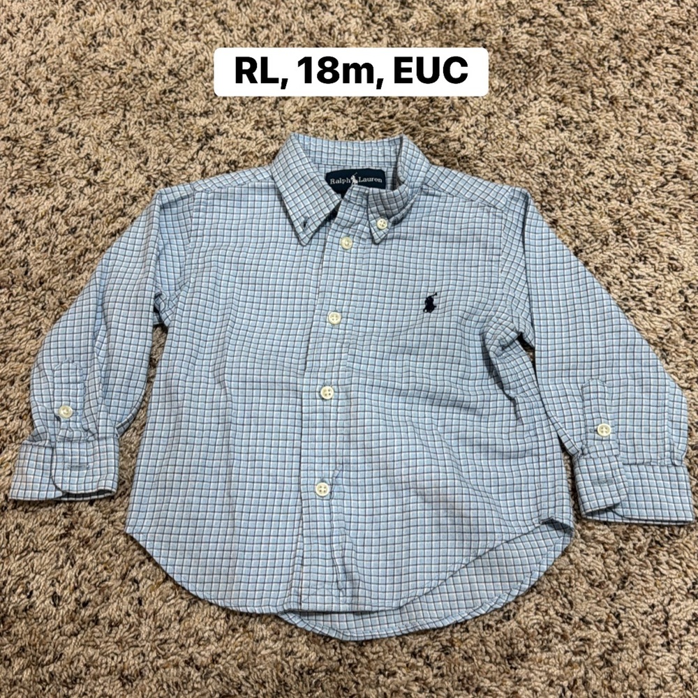 Ralph Lauren Blue Checkered Toddler Shirt
